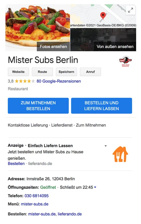 Google Präsenz-Paket order smart